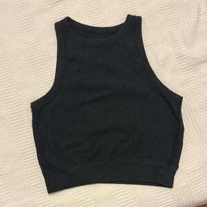 We the Free Black Waffle Crop Tank